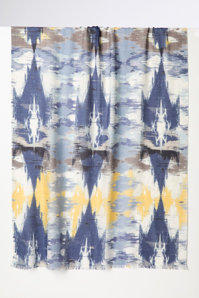 Natural Ikat Print Scarf – Cashmere Cashmere