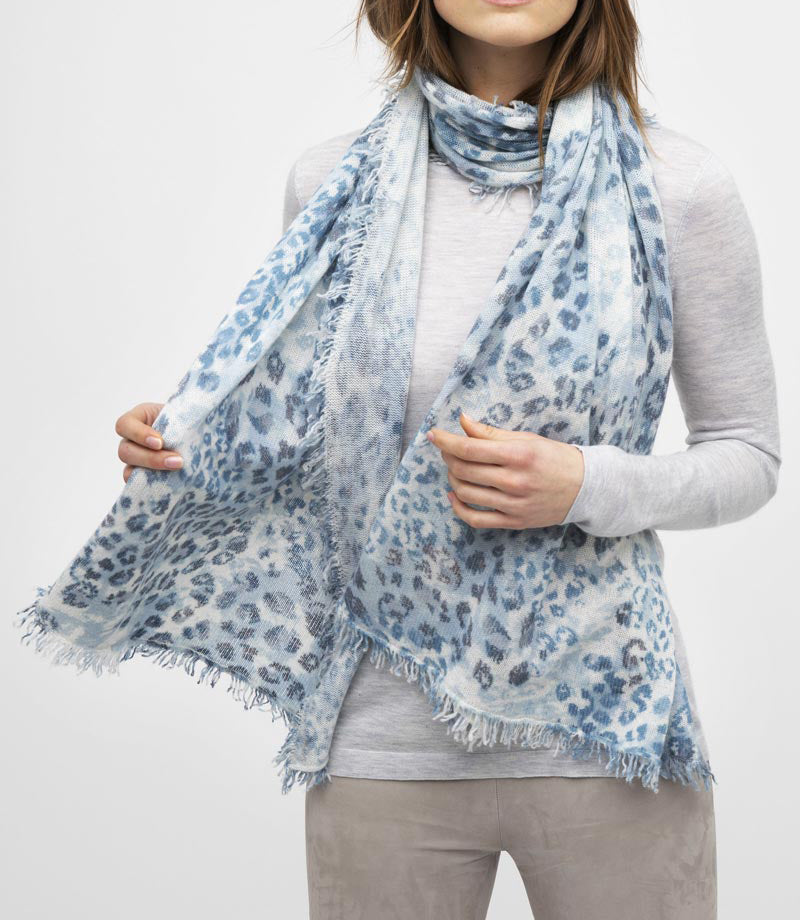 Forte Leopard Cashmere Knitted Scarf