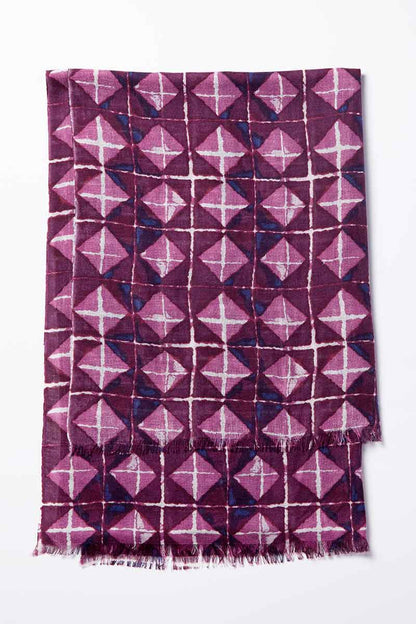Forte Beach Tile Print Silk Cashmere Scarf