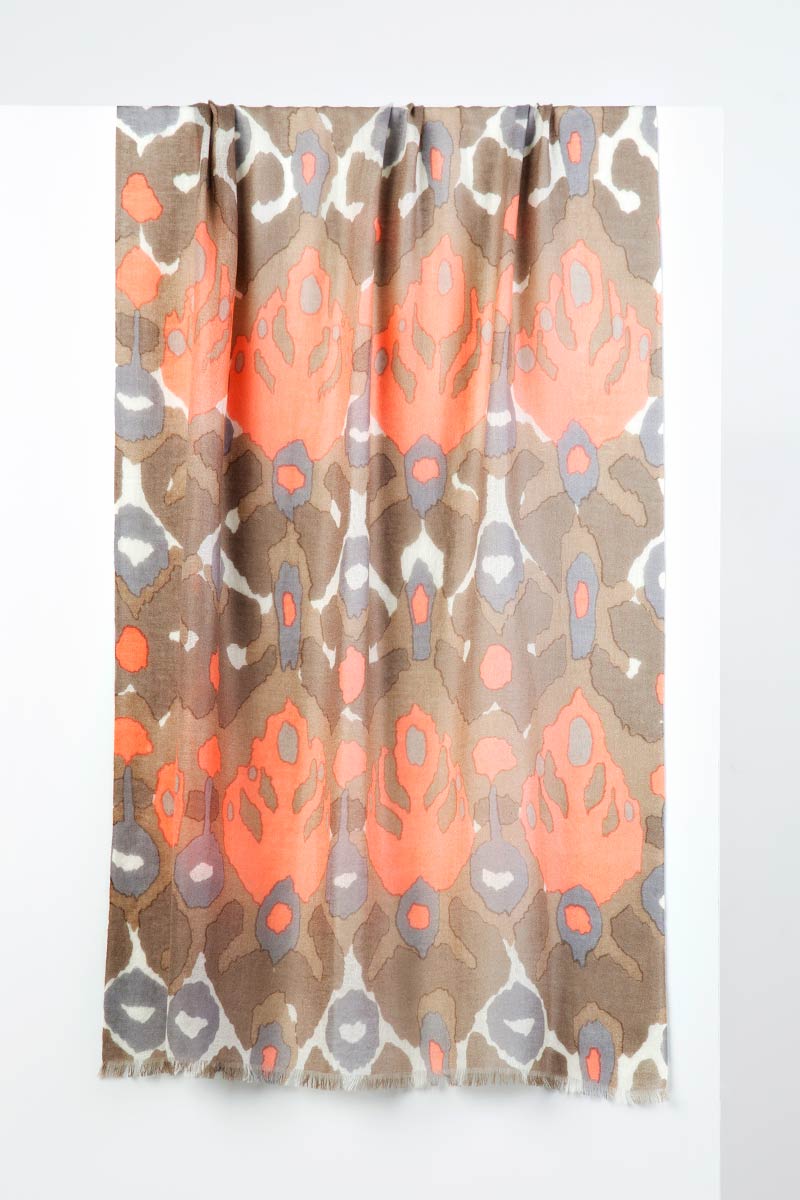 Forte Ikat Print Silk Cashmere Woven Scarf