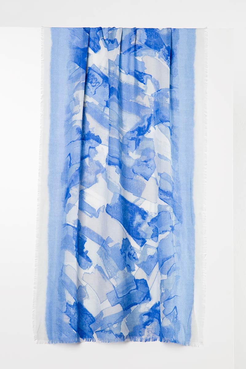 Forte Brushwork Print Silk Cashmere Woven Scarf