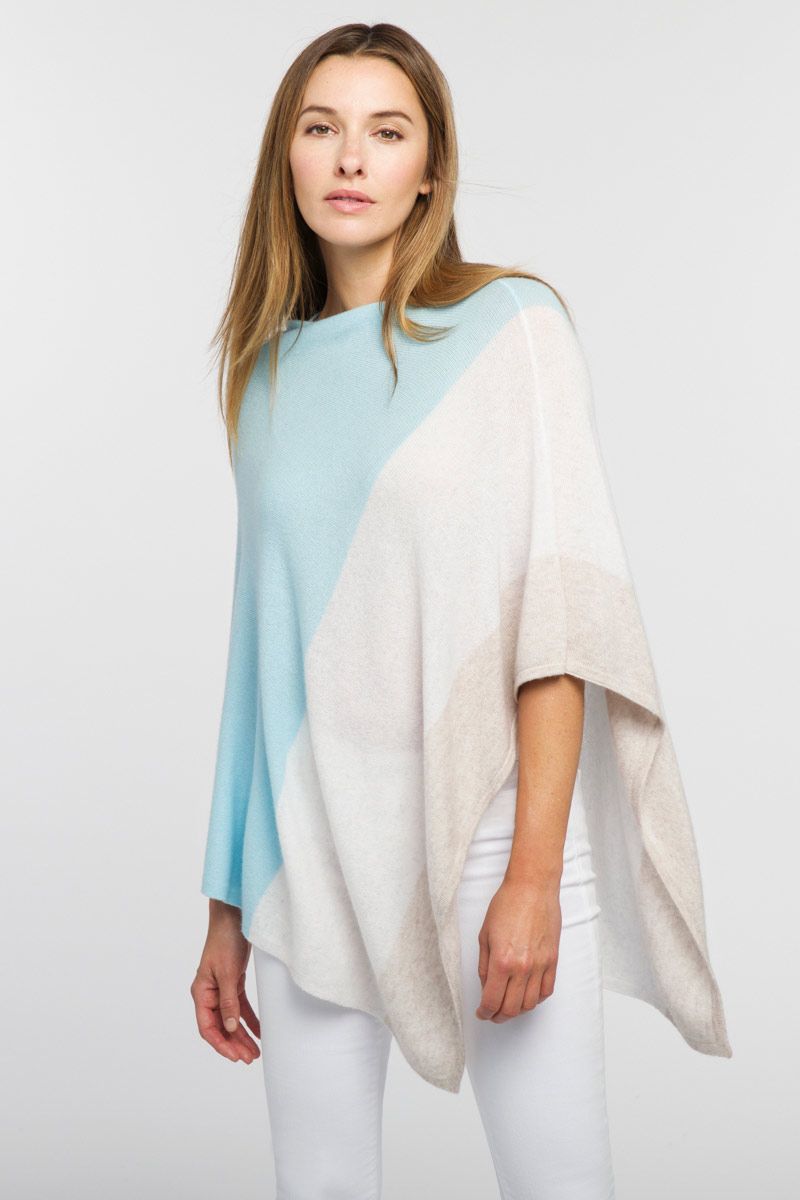 Colorblock Poncho