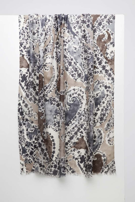 Forte Cachemir Print Silk Cashmere Woven Scarf