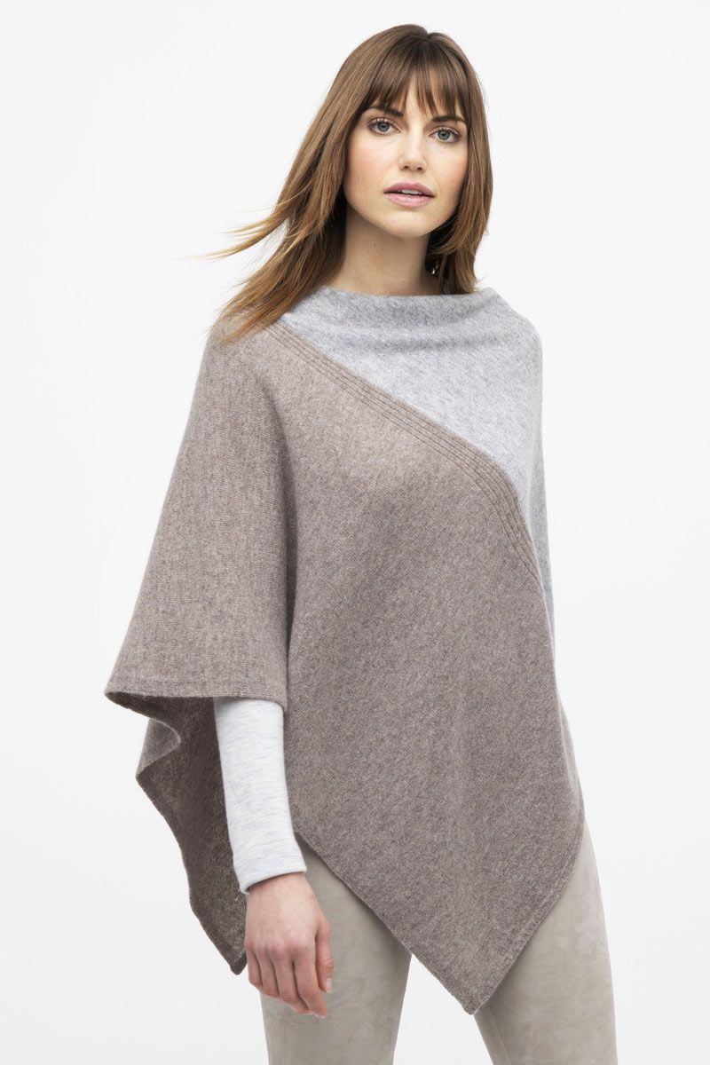 Colorblock Poncho