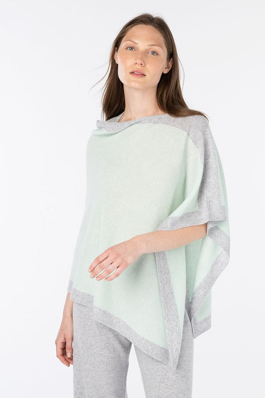 Contrast Trim Poncho