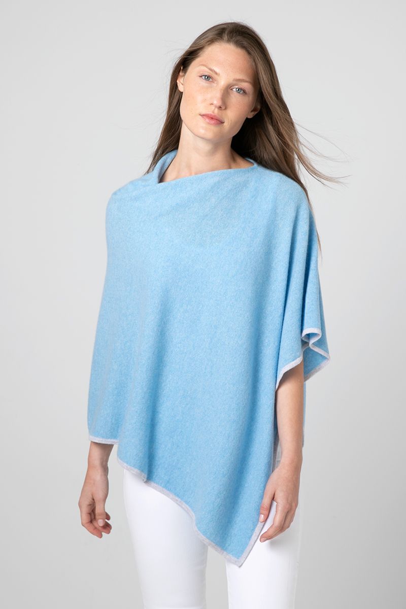 Contrast Trim Poncho