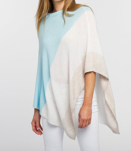 Forte Colorblock Cashmere Poncho