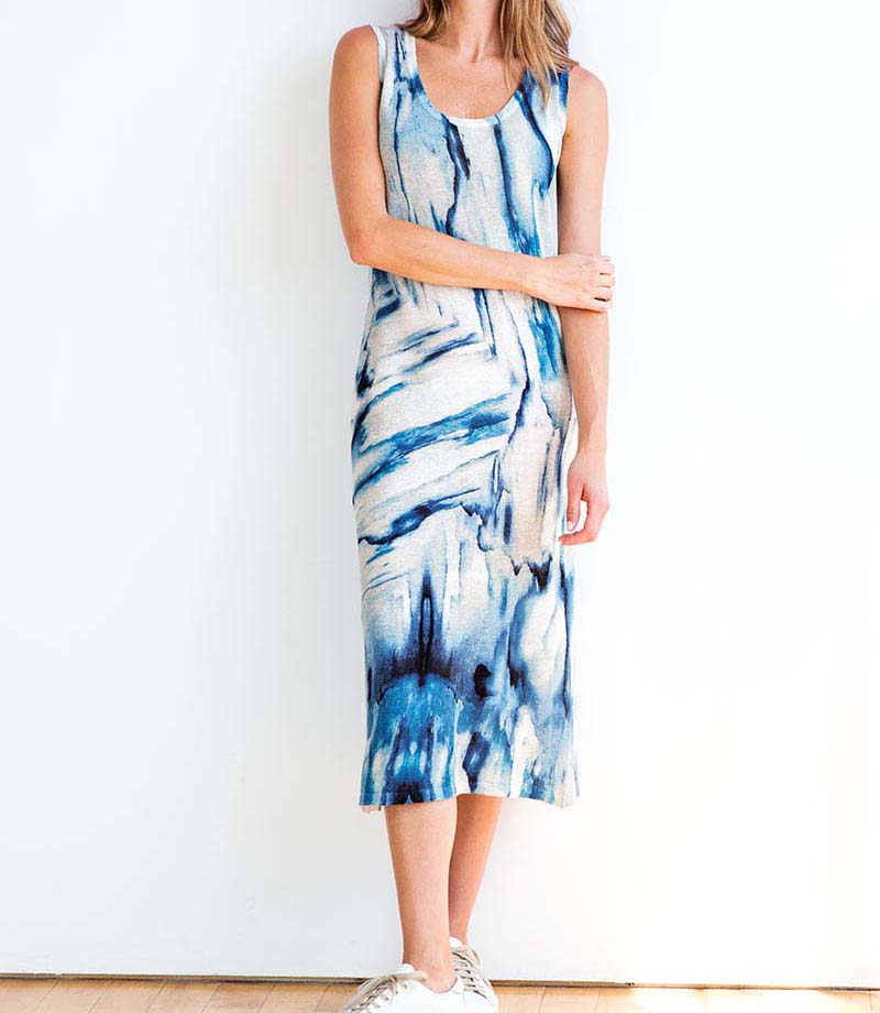 Forte Waterfall Print Dress