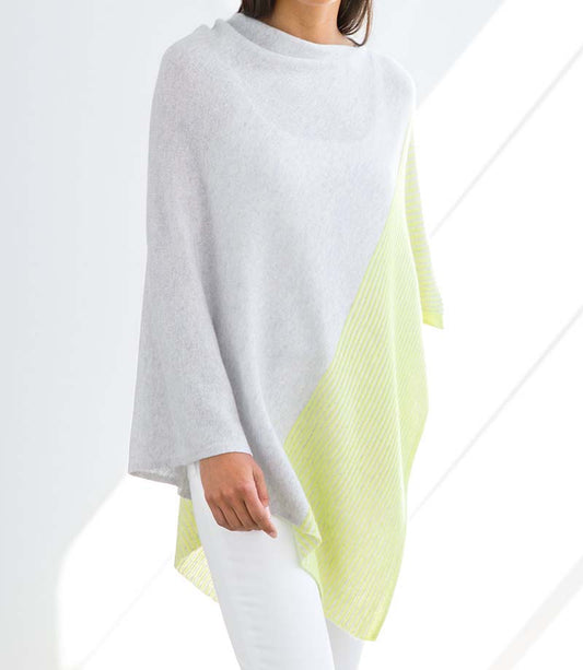 Forte Textured Stripe Cashmere Poncho